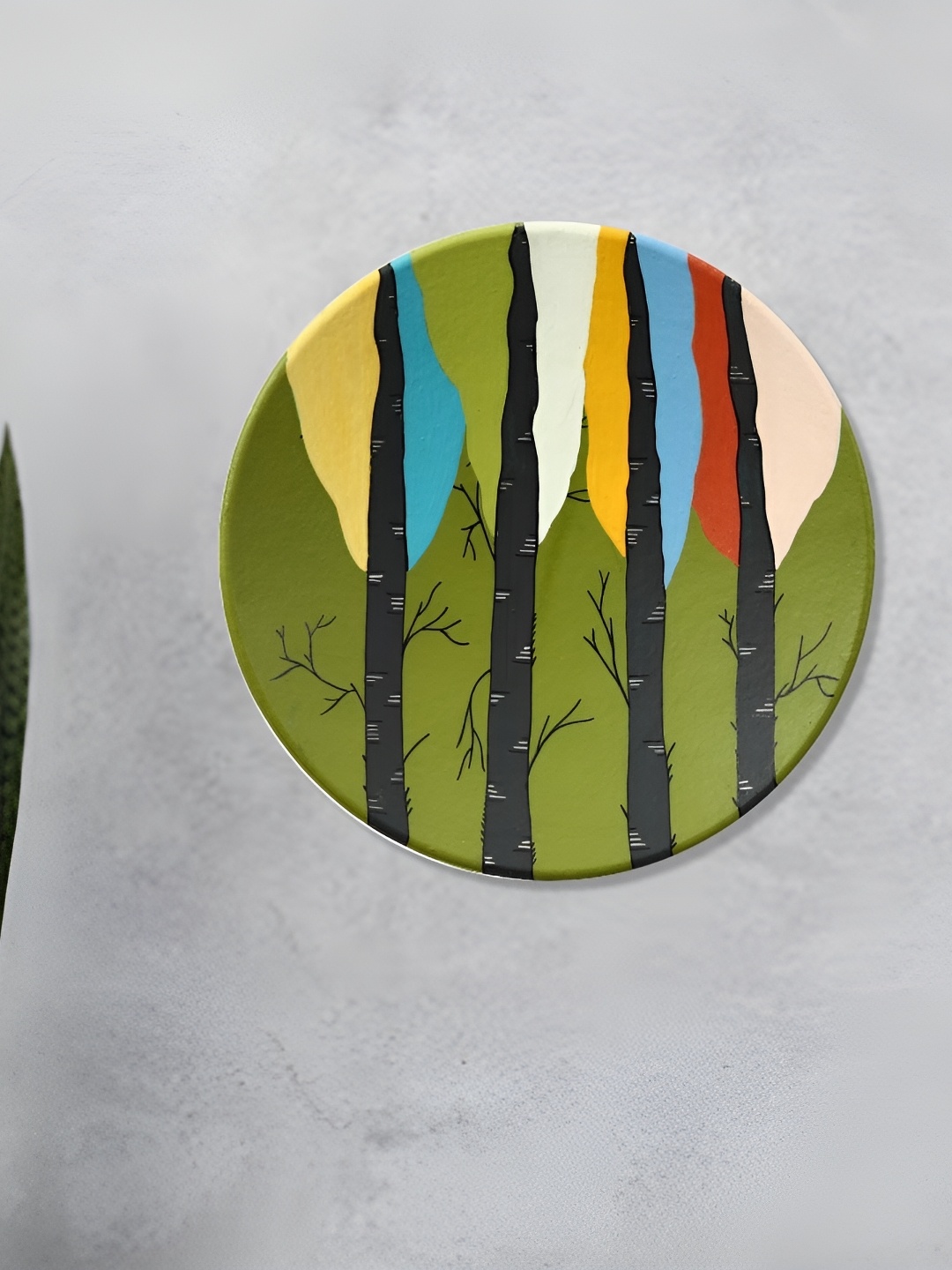 

ARTYSTA BEAUTIFYING LIVES Green & Black Vibrant Tree Wall Plate