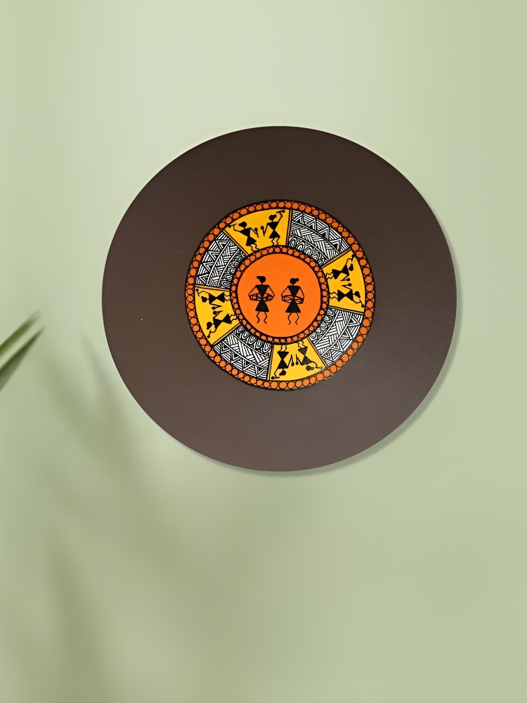 

ARTYSTA BEAUTIFYING LIVES Yellow & Brown 2 Pieces Warli Duo Wall Plate