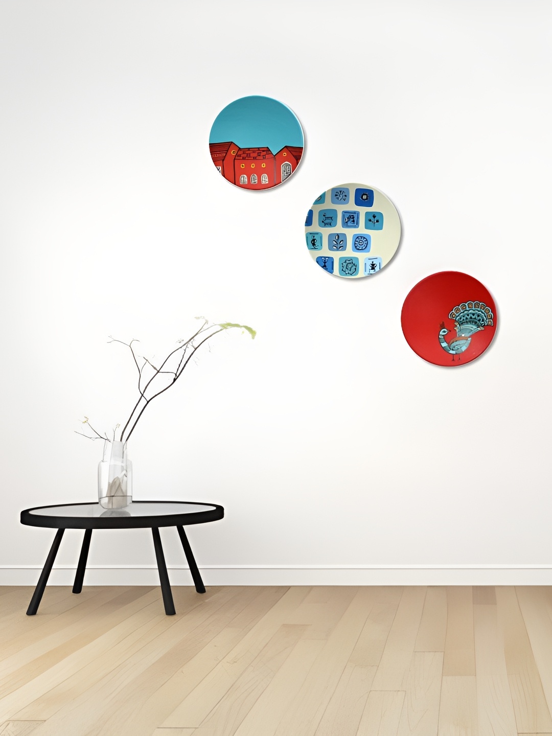 

ARTYSTA BEAUTIFYING LIVES Red & Cream 3 Pieces Vibrant Trio Wall Plate