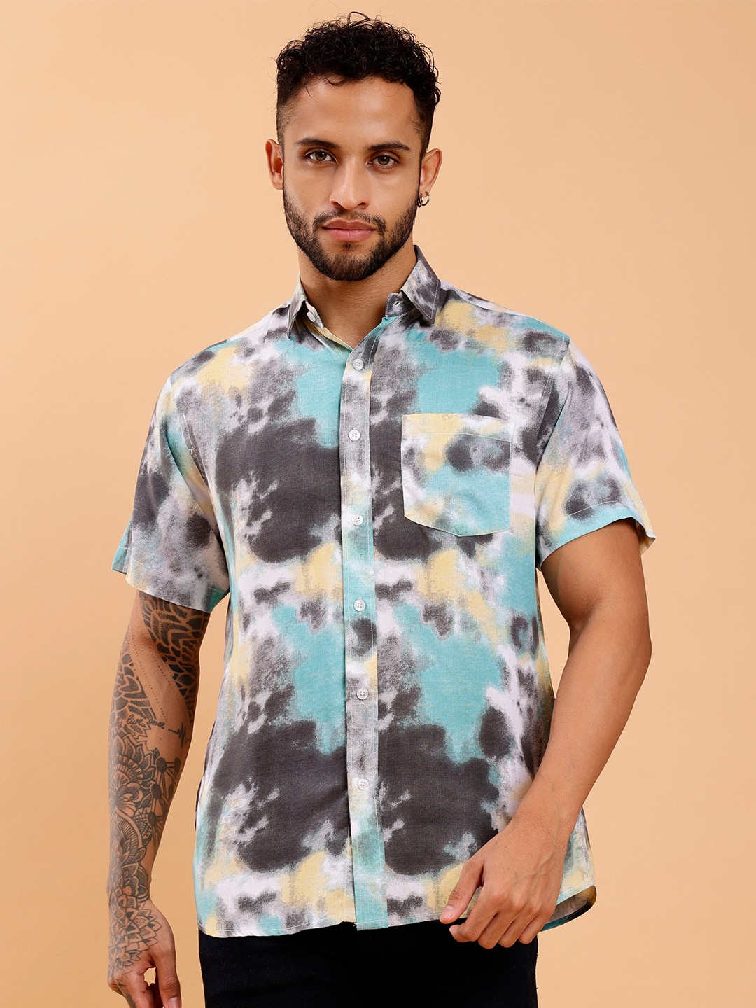 

MOD ECRU Abstract Printed Casual Shirt, Grey