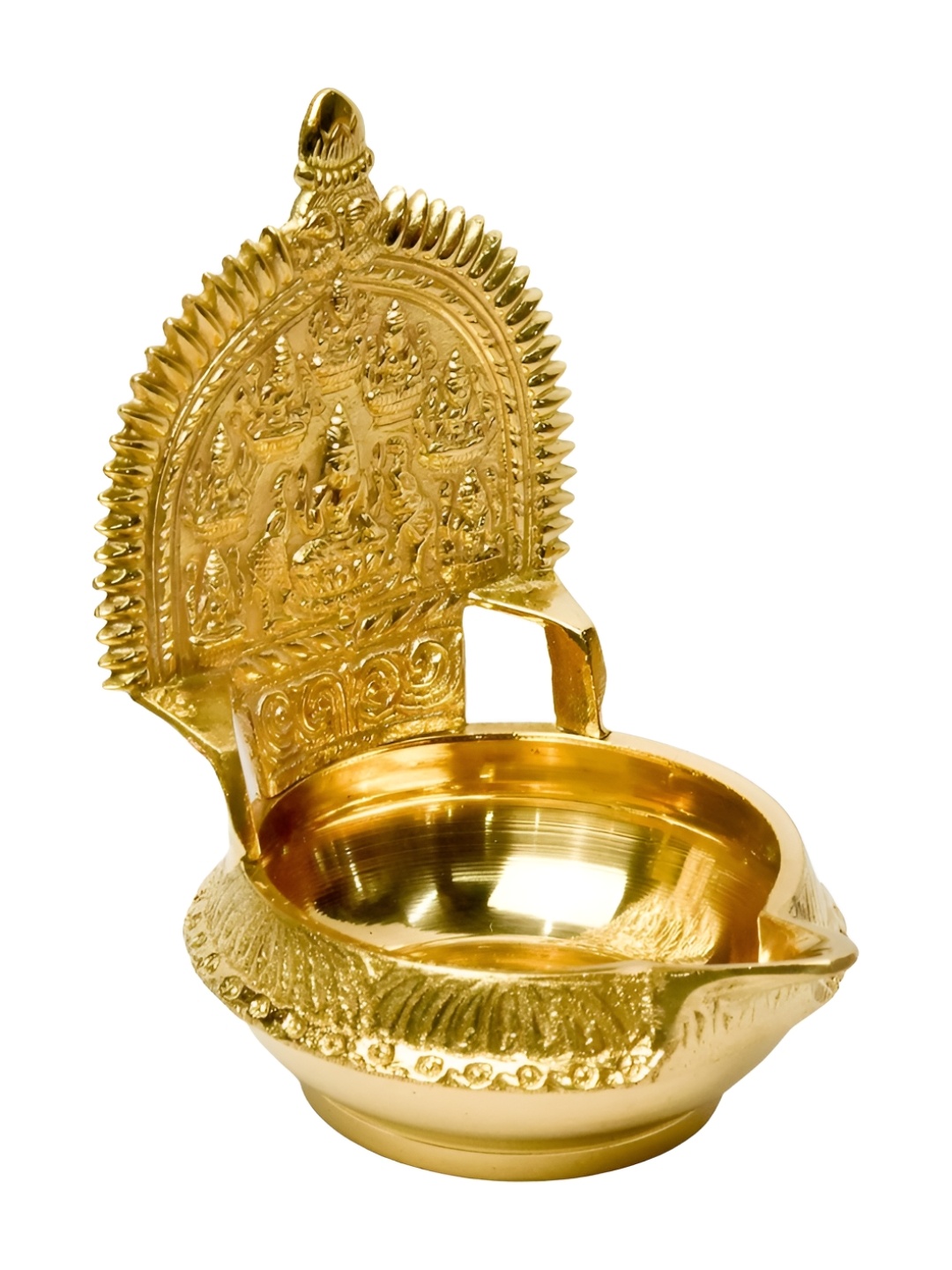 

Bhimonee Decor Gold Toned Pure Brass Lakshmi Kuber Kamaakshi Diya