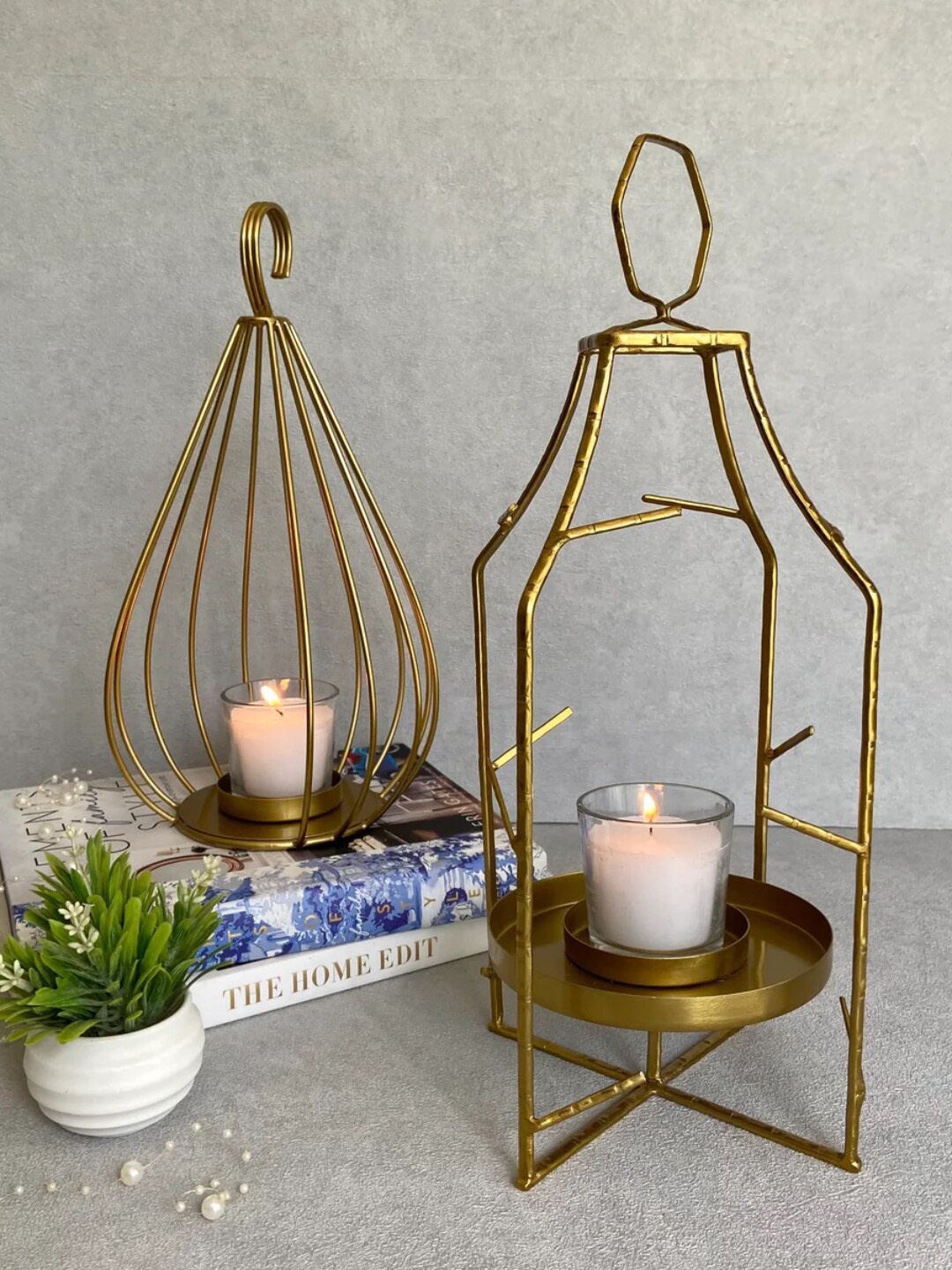 

House of Objects Gold Toned Candle Holders