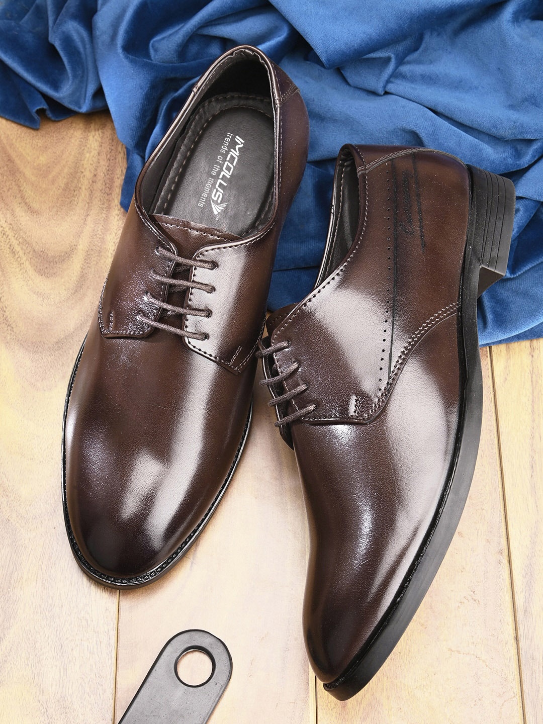 

IMCOLUS Men Round Toe Formal Derbys, Brown