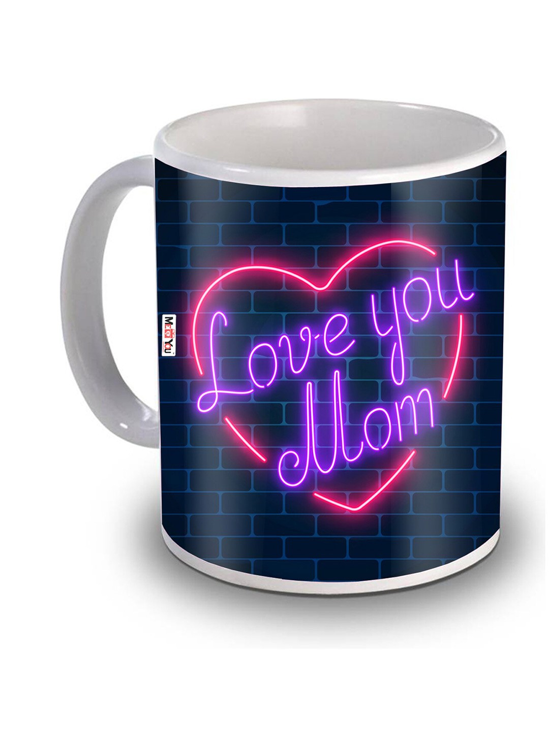 

ME & YOU Blue Text or Slogans Printed Ceramic Glossy Mugs 325 ml