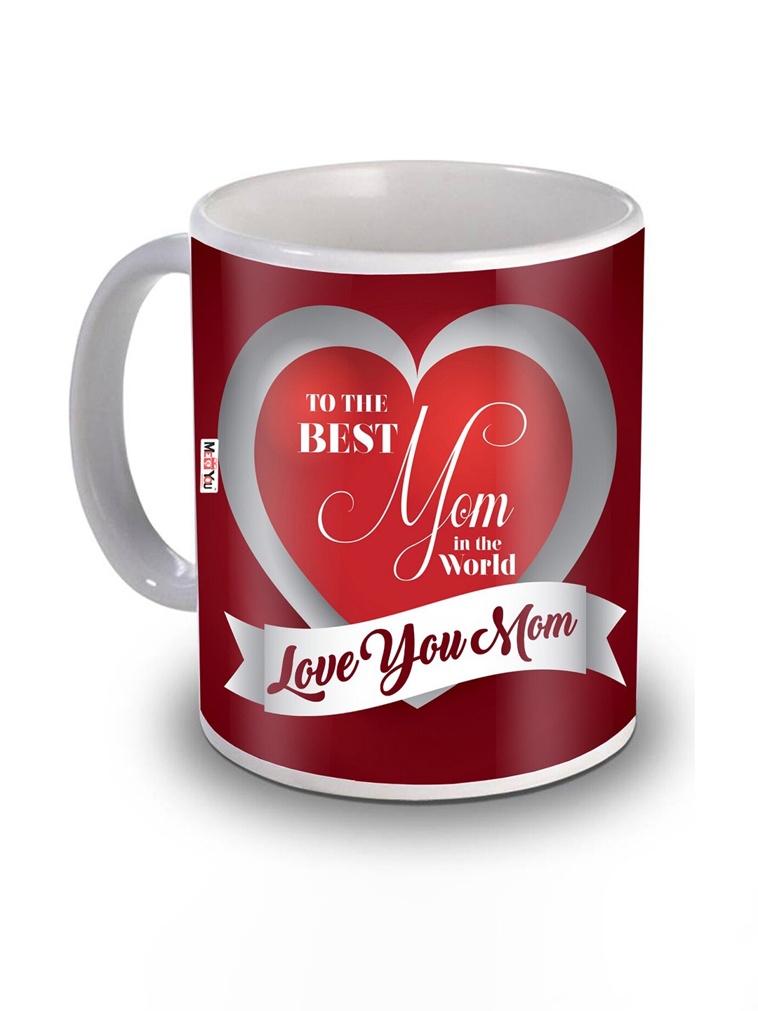 

ME & YOU White & Red Text or Slogans Printed Ceramic Glossy Mugs 325 ml