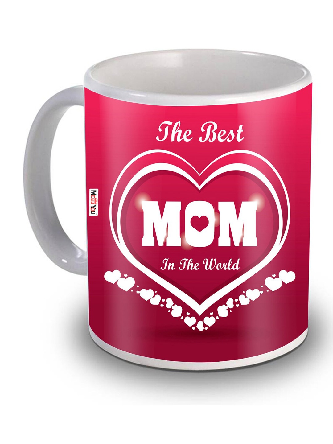 

ME & YOU White & Pink Printed Ceramic Glossy Cups and Mugs