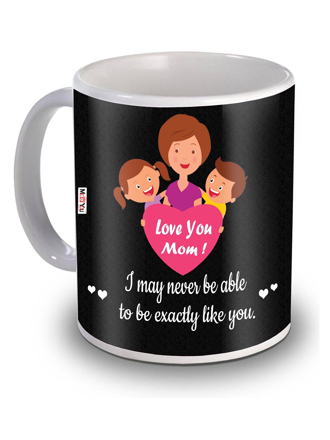 

ME & YOU Black & White Printed Ceramic Glossy Coffee Mug 325 ml