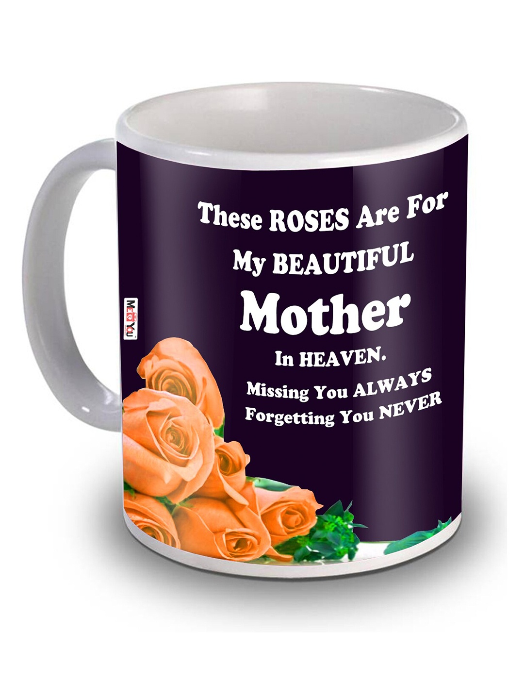 

ME & YOU Purple Text or Slogans Printed Ceramic Glossy Mugs 325 ml