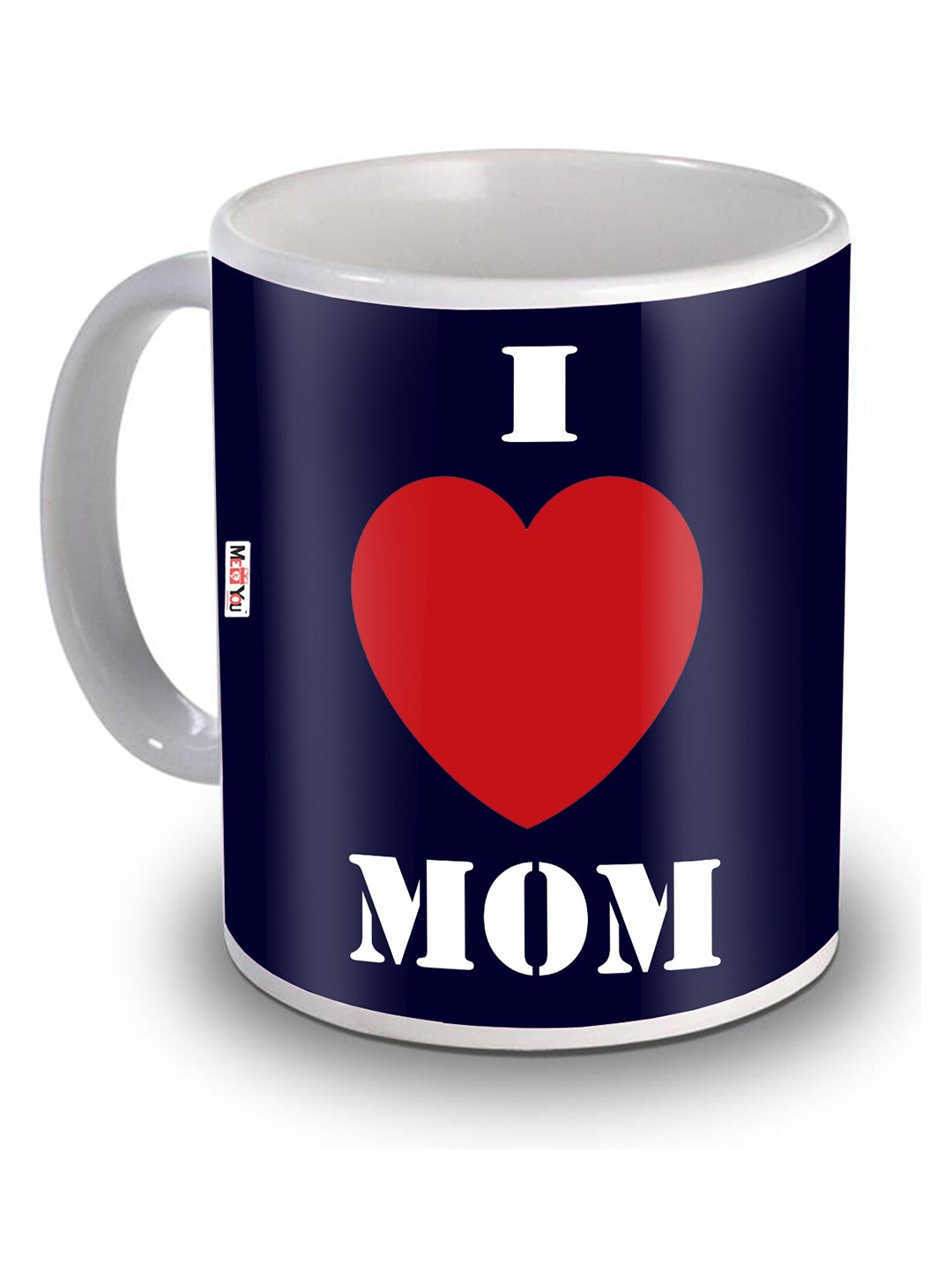 

ME & YOU Navy Blue & White Printed Ceramic Glossy Coffee Mug 325 ml