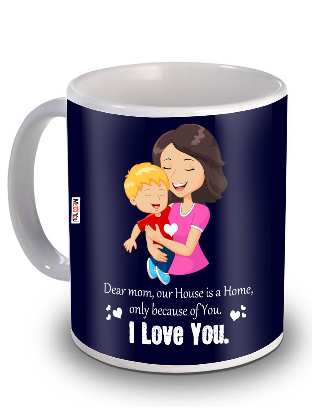 

ME & YOU Blue Printed Ceramic Glossy Mug