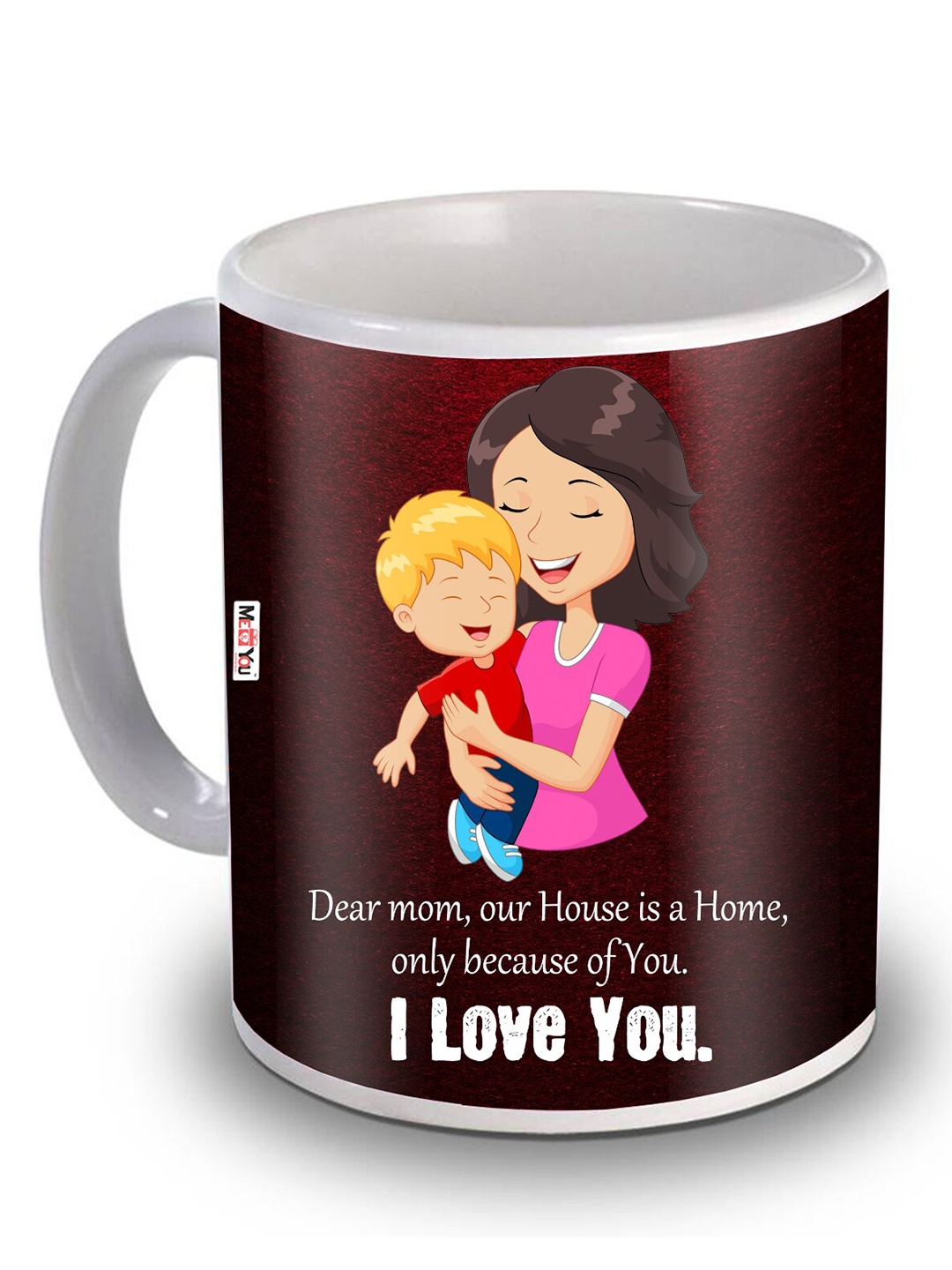 

ME & YOU Brown & White Text Printed Ceramic Glossy Mug 325ml