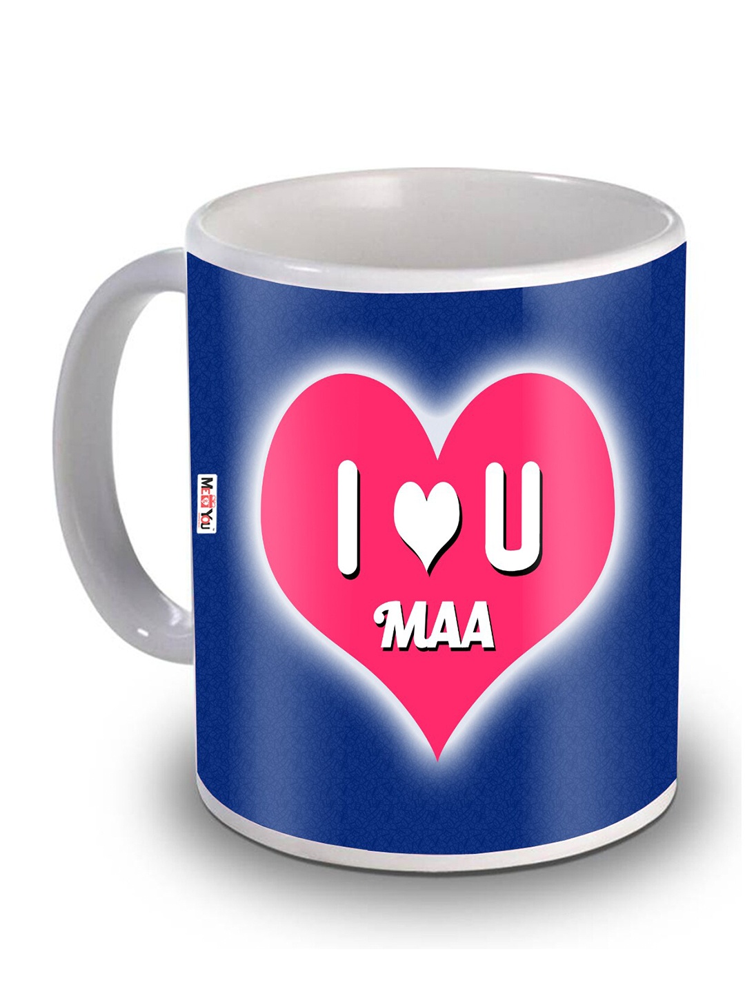 

ME & YOU Blue & White Text Printed Ceramic Glossy Mug 325ml