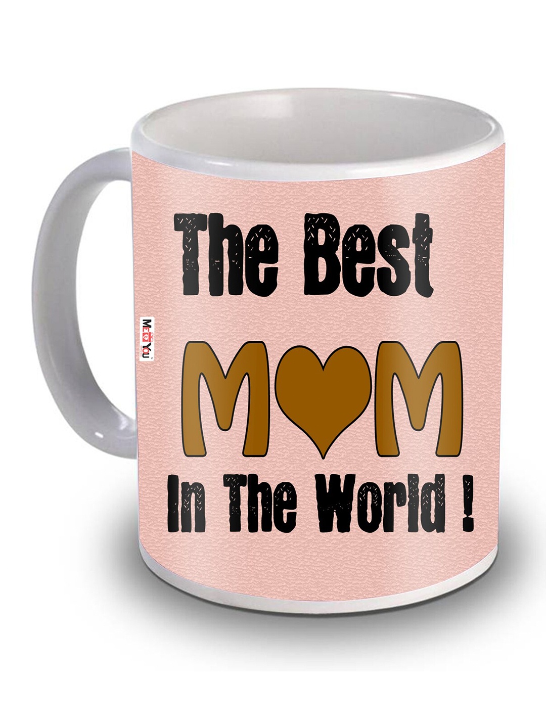 

ME & YOU Peach Printed Ceramic Glossy Mug, Pink