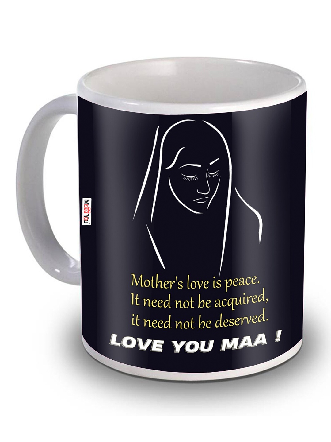 

ME & YOU Black& Yellow Printed Ceramic Glossy Cups &Mugs 325Ml