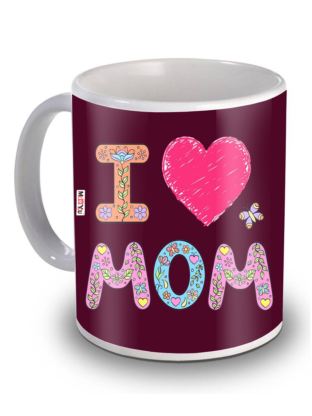 

ME & YOU Brown & Pink Text or Slogans Printed Ceramic Glossy Mugs 325 ml