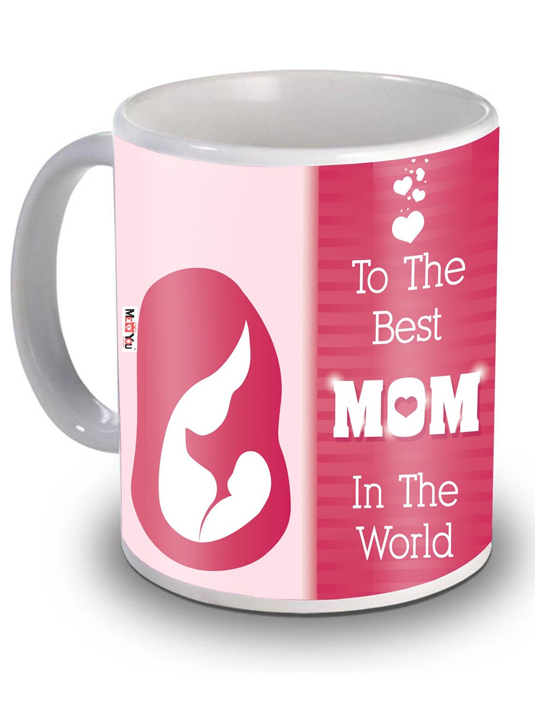 

ME & YOU White & Pink Printed Ceramic Glossy Cups and Mugs