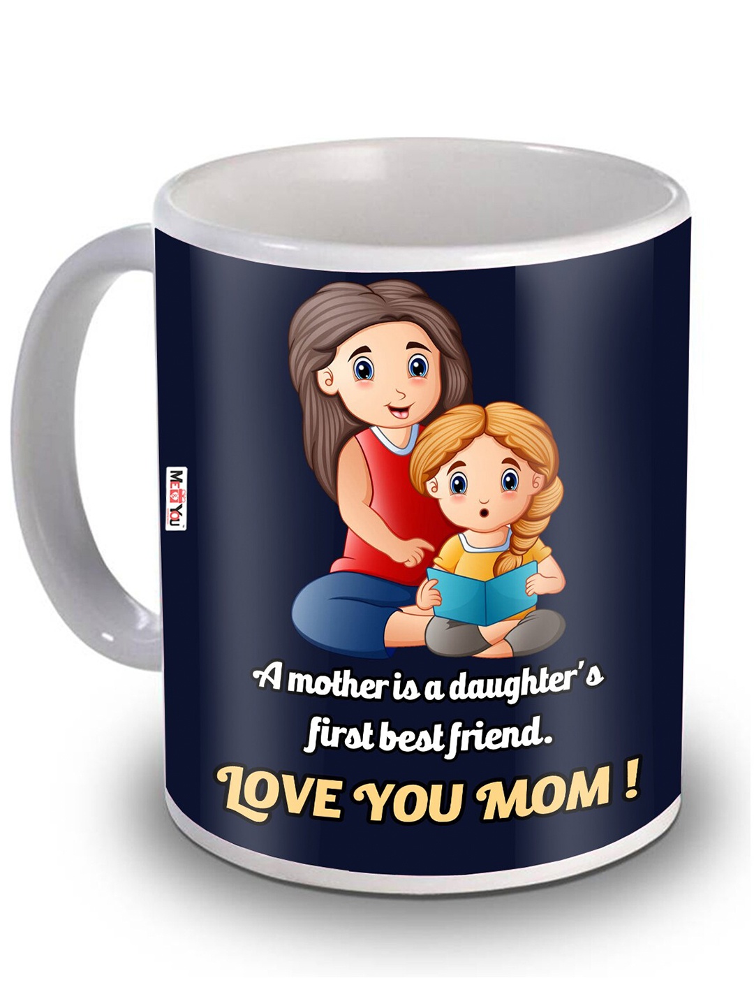 

ME & YOU White & Blue Printed Ceramic Glossy Cups and Mugs