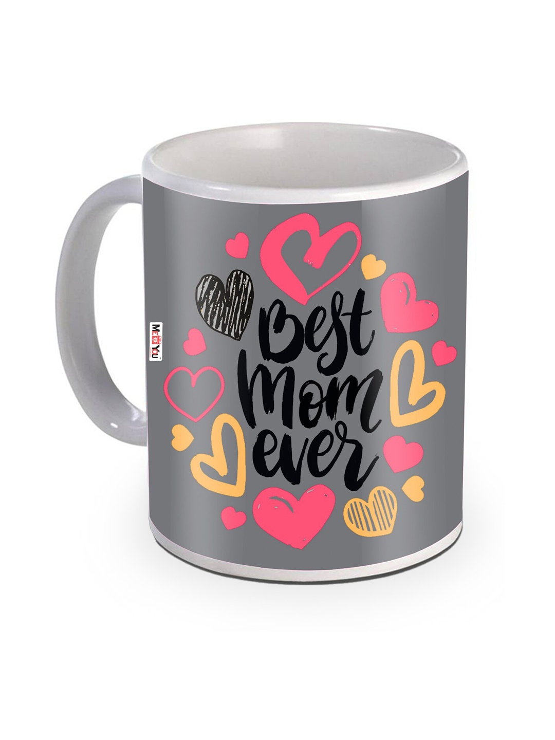 

ME & YOU Grey Printed Ceramic Glossy Mug