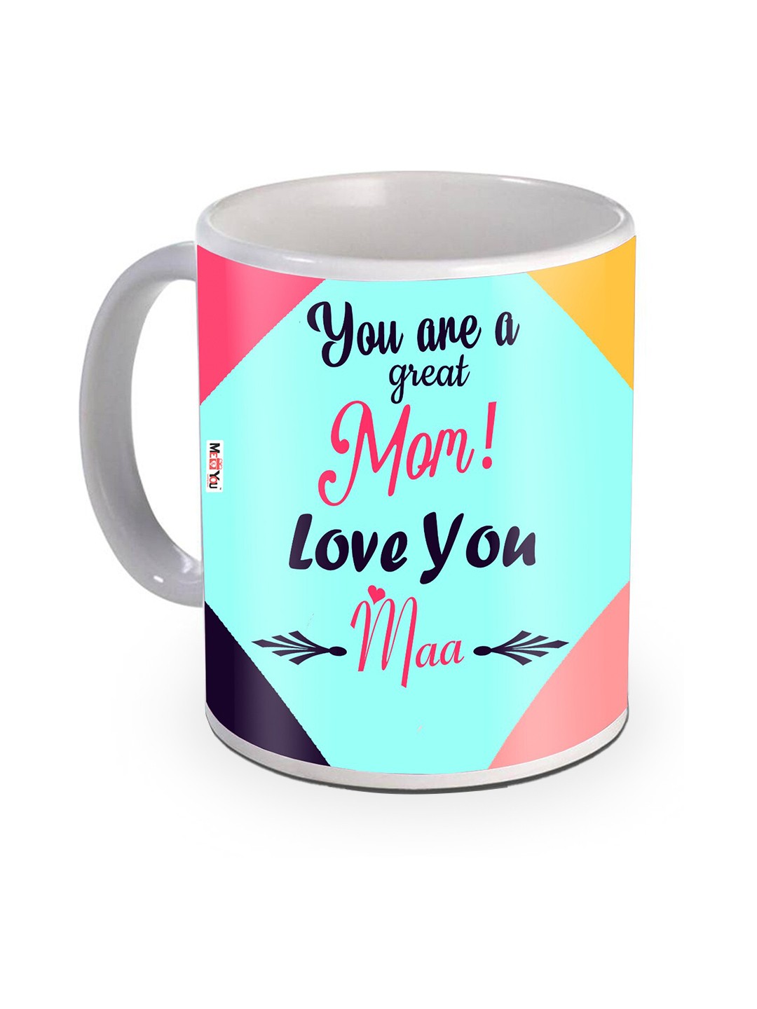 

ME & YOU Blue & Pink Printed Ceramic Glossy Coffee Mug 325 ml