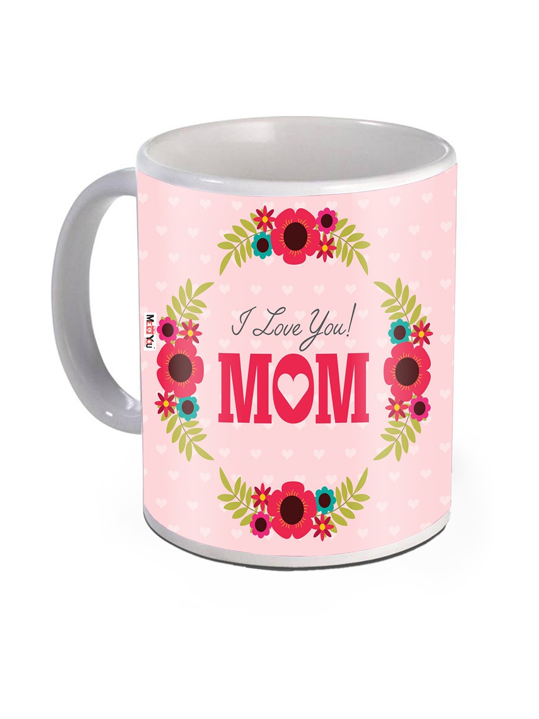 

ME & YOU Pink Printed Ceramic Glossy Mug, White