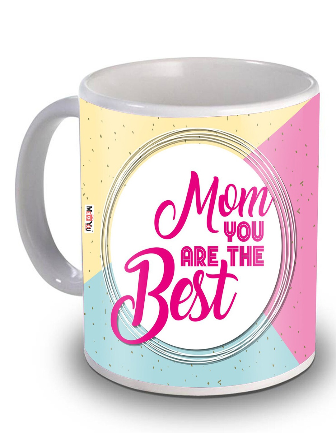 

ME & YOU Pink Text or Slogans Printed Ceramic Glossy Mugs 325 ml, White