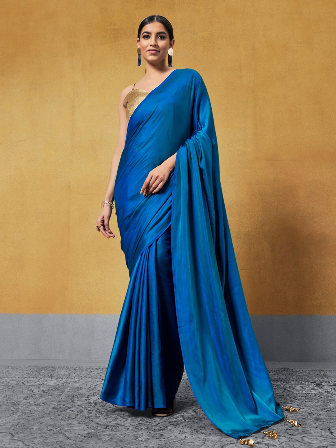 

Mitera Satin Saree, Blue