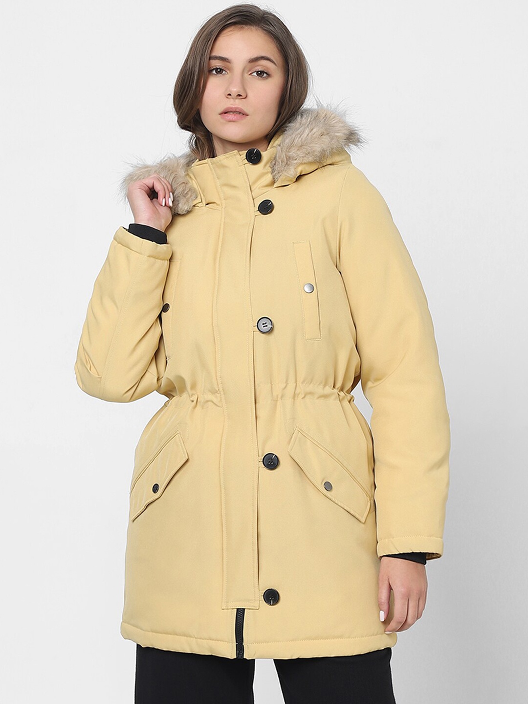 

Vero Moda Long Sleeves Hooded Lightweight Longline Parka Jacket, Yellow