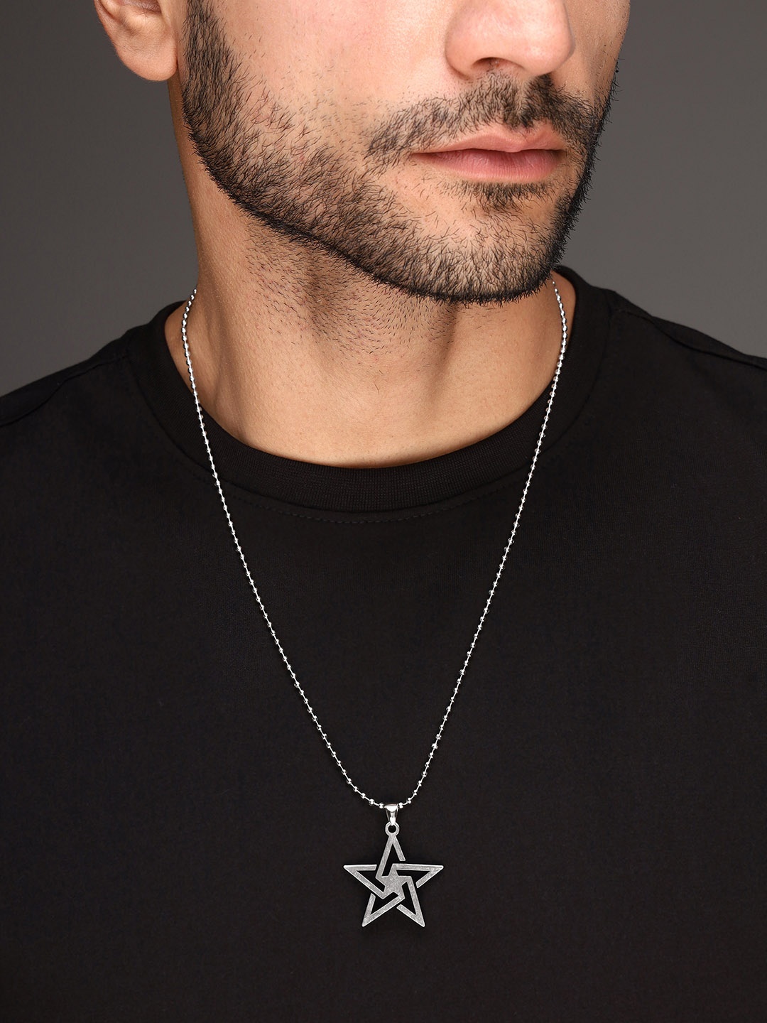 

Bold by Priyaasi Silver-Plated Pendant With Chain
