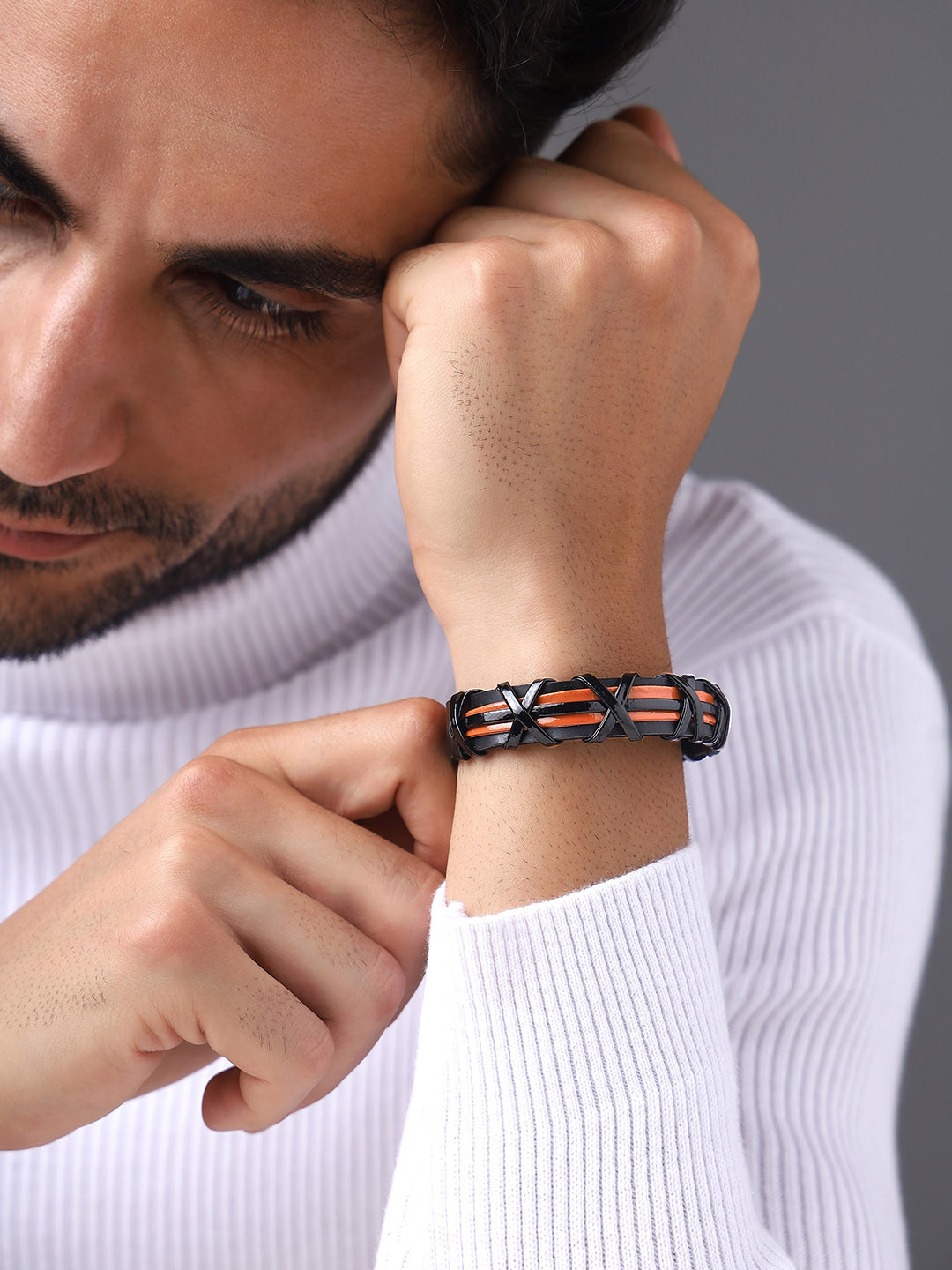 

Bold by Priyaasi Brass Wraparound Bracelet, Black