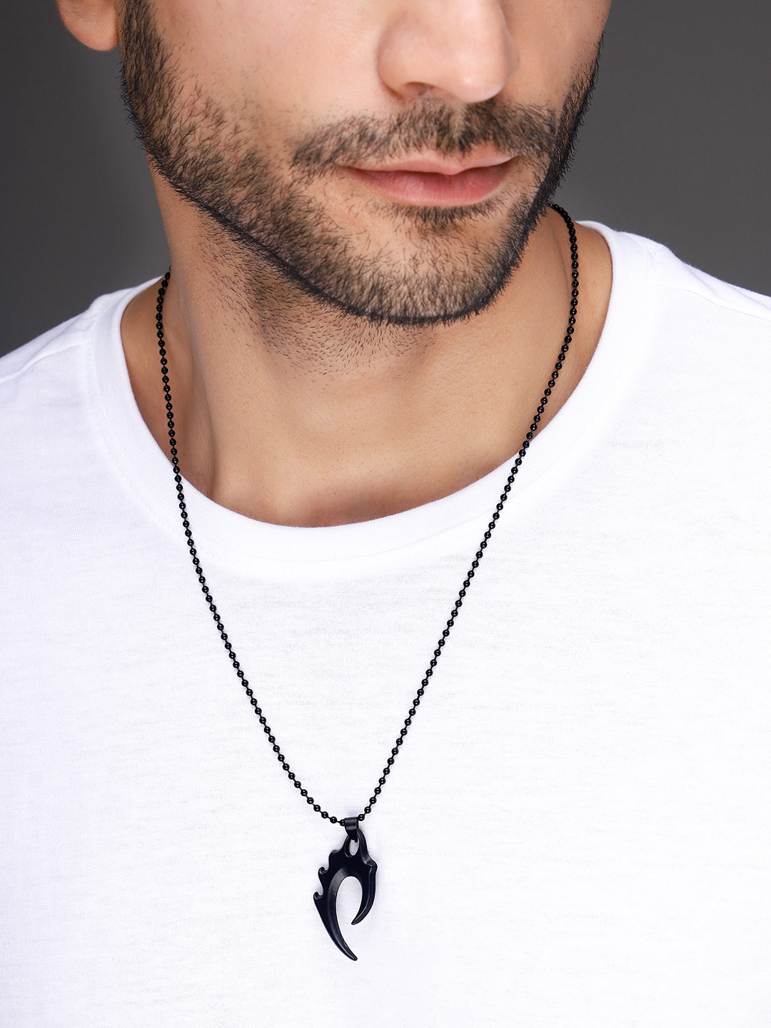

Bold by Priyaasi Contemporary Pendant With Chain, Black