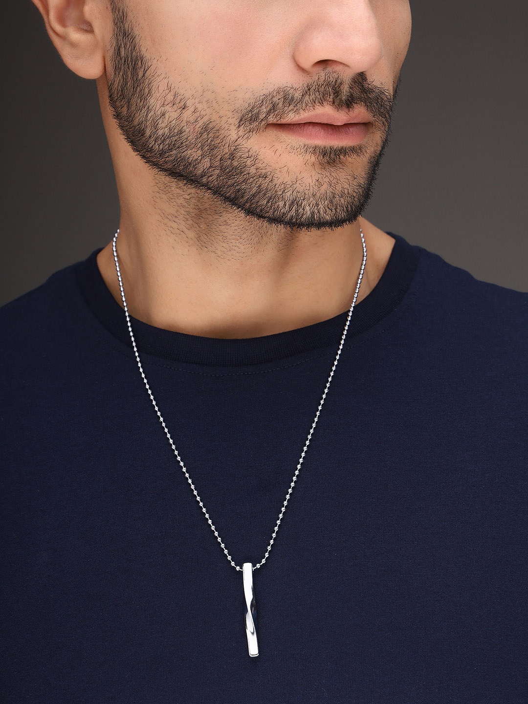 

Bold by Priyaasi Silver-Plated Pendant With Chain
