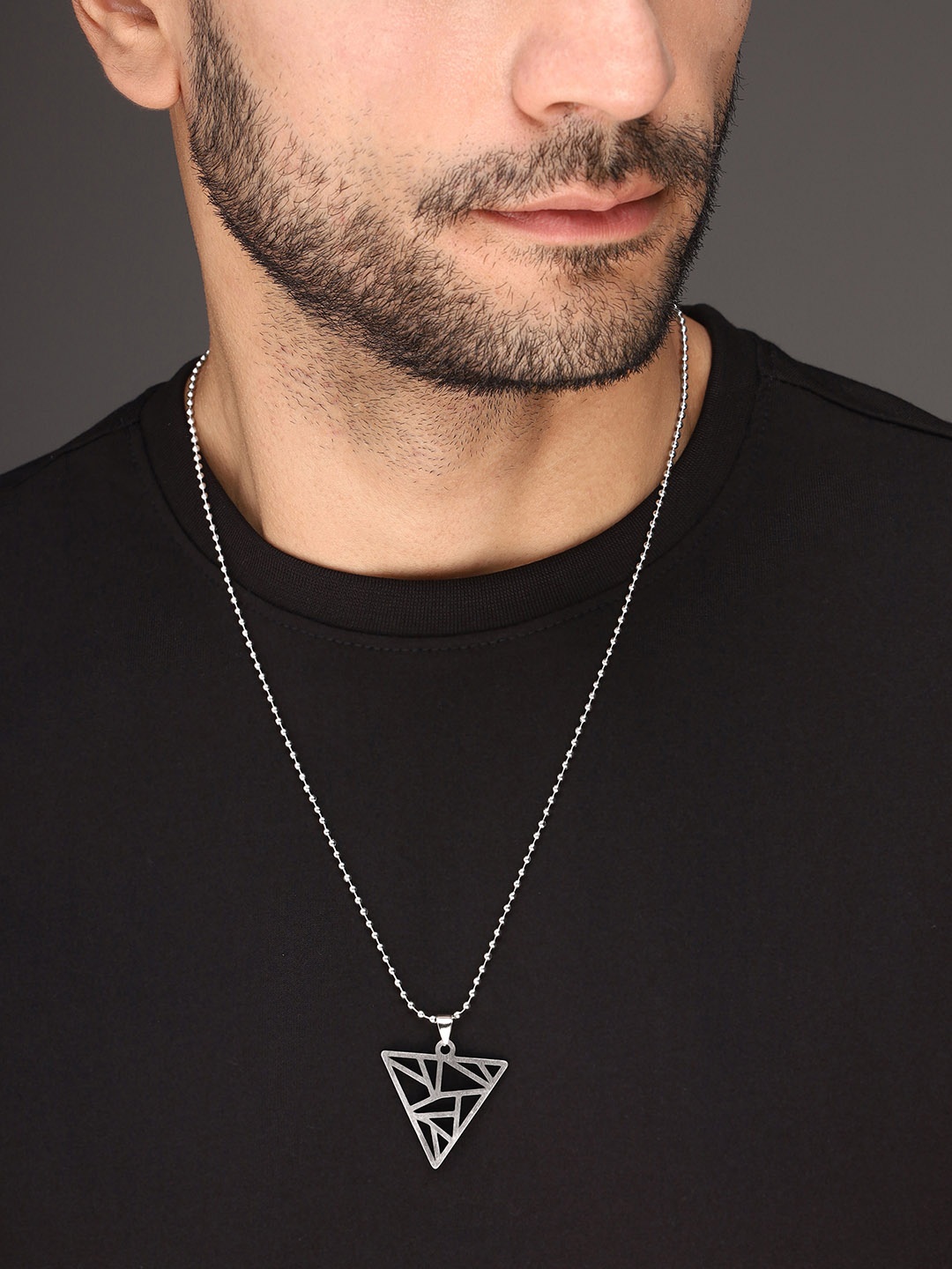 

Bold by Priyaasi Silver-Plated Pendant With Chain