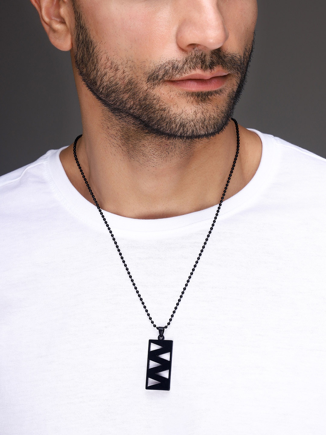 

Bold by Priyaasi Contemporary Pendant With Chain, Black