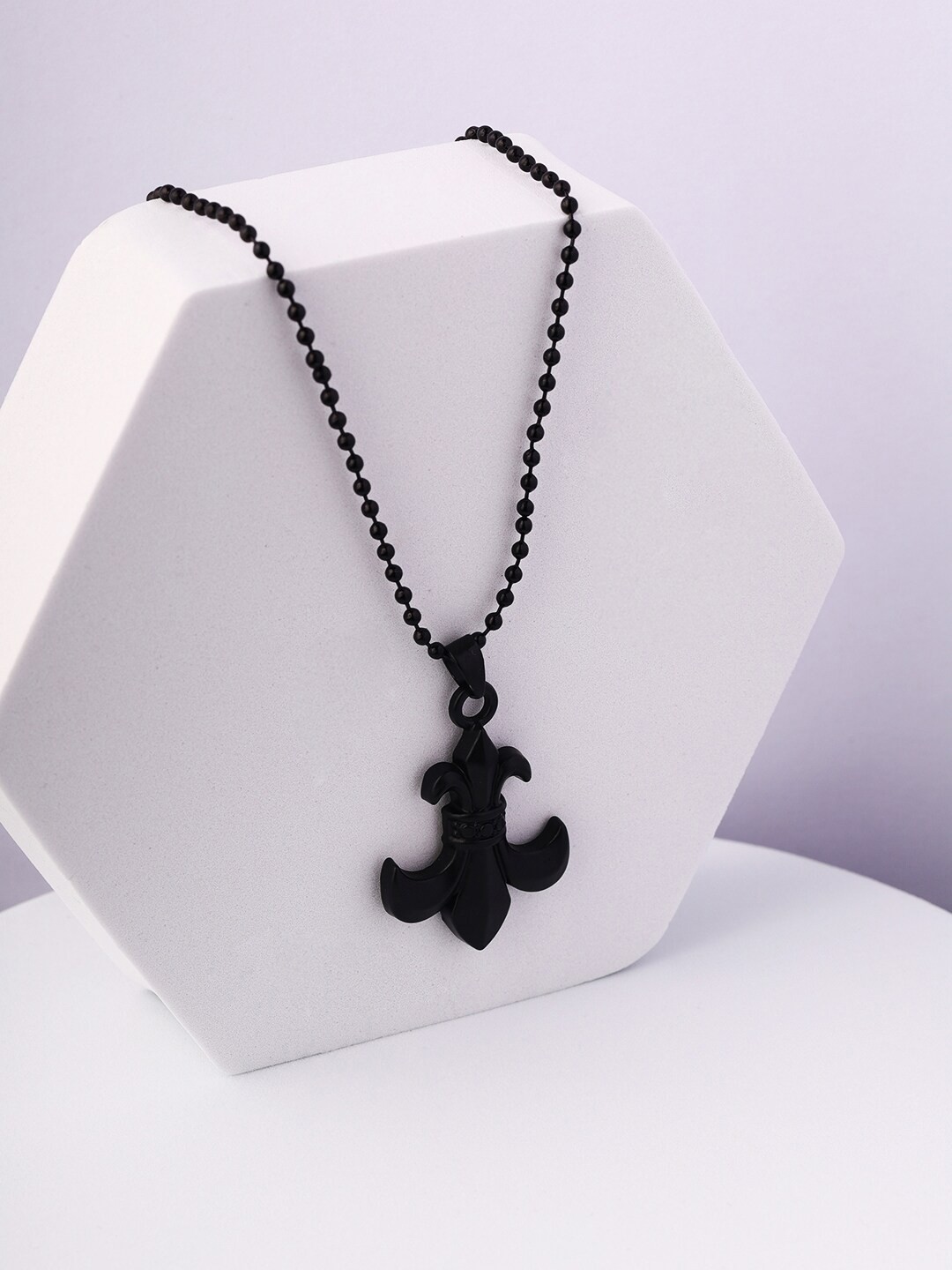 

Bold by Priyaasi Black Contemporary Pendant With Chain