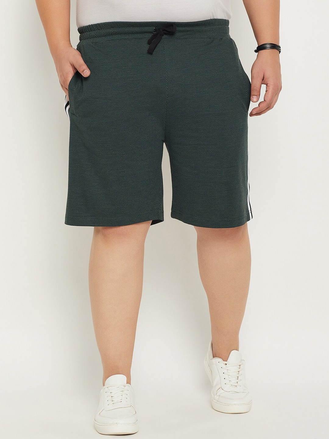 

bigbanana Men Plus Size Textured Antimicrobial Technology Pure Cotton Shorts, Green