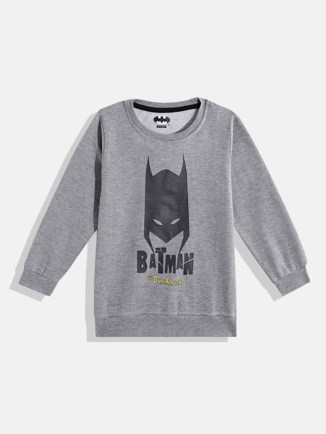 

Eteenz Boys Batman Print Cotton Sweatshirt, Grey melange