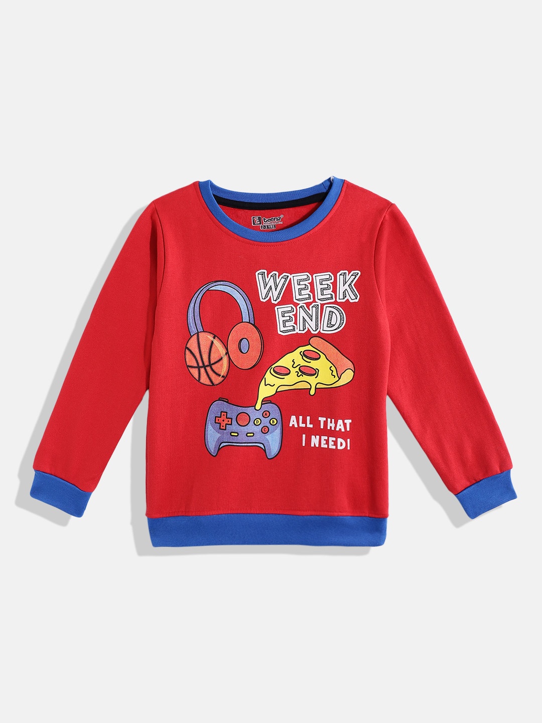 

Eteenz Boys Printed Sweatshirt, Red