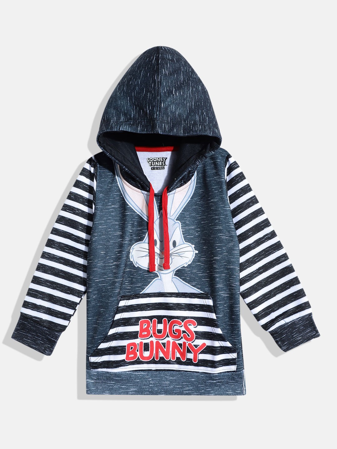 

Eteenz Boys Looney Tunes Printed Hooded Sweatshirt, Navy blue