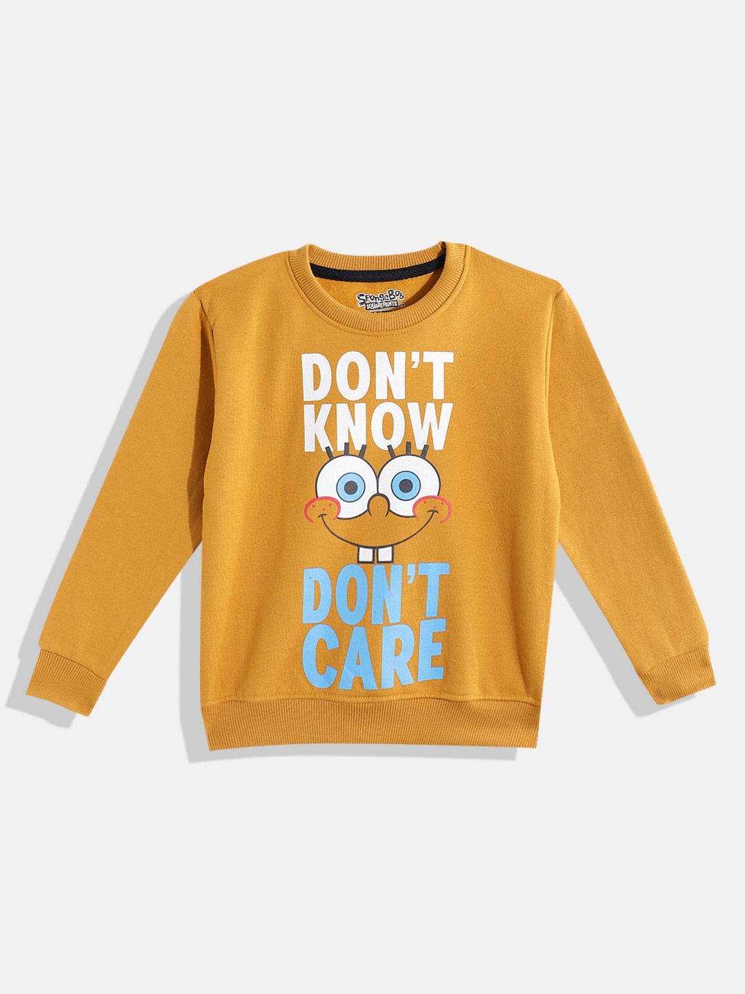 

Eteenz Boys SpongeBob Printed Cotton Sweatshirt, Mustard