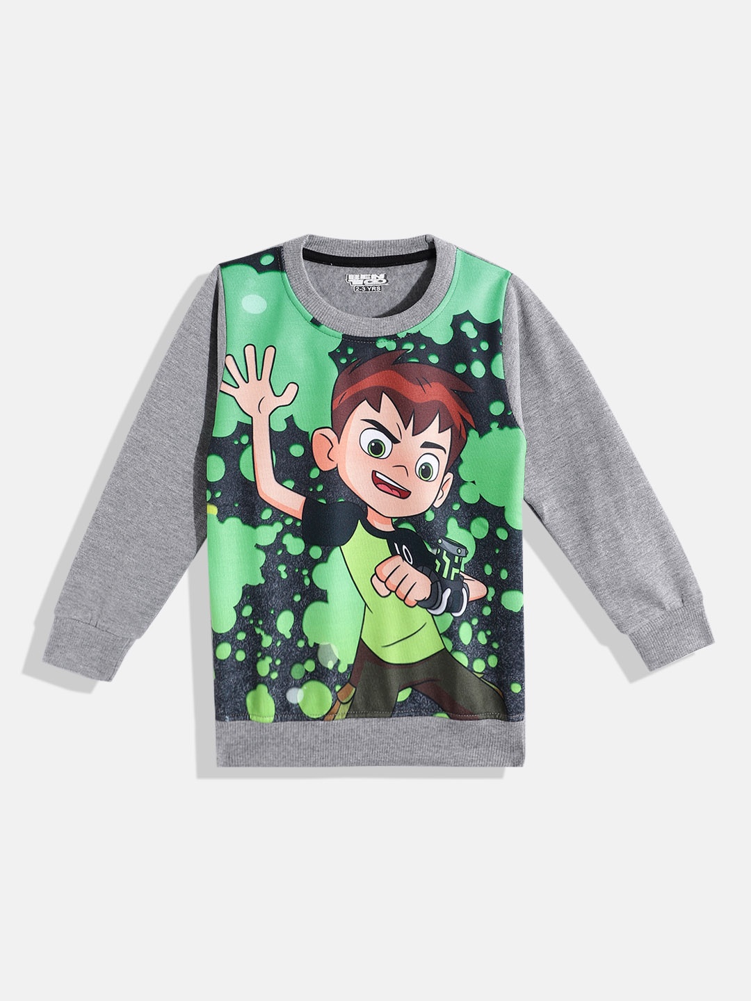 

Eteenz Boys Ben 10 Printed Cotton Sweatshirt, Grey melange
