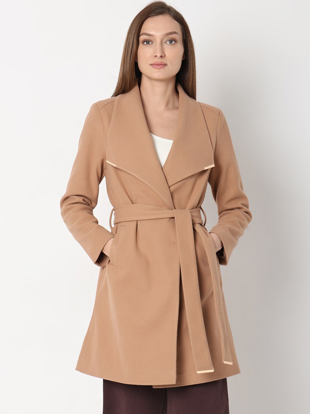 

Vero Moda Textured Trench Coat, Brown
