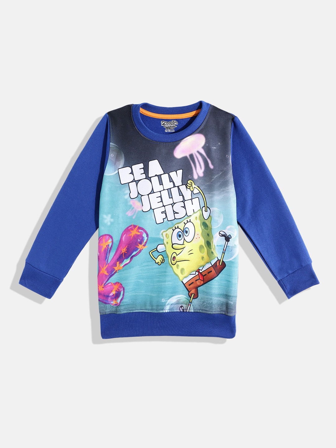 

Eteenz Boys SpongeBob SquarePants Cotton Printed Sweatshirt, Blue