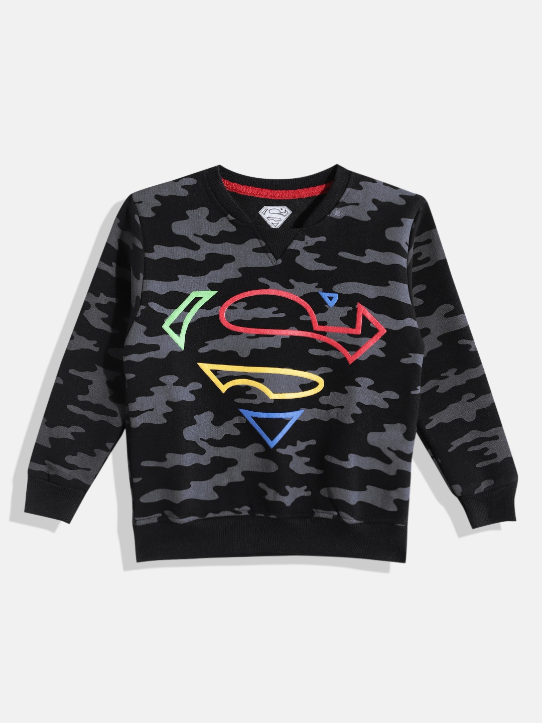 

Eteenz Boys Superman Printed Cotton Sweatshirt, Black