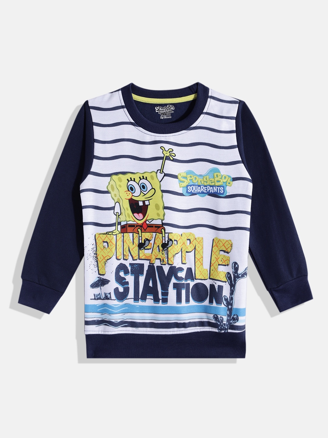 

Eteenz Boys SpongeBob Printed Cotton Sweatshirt, White