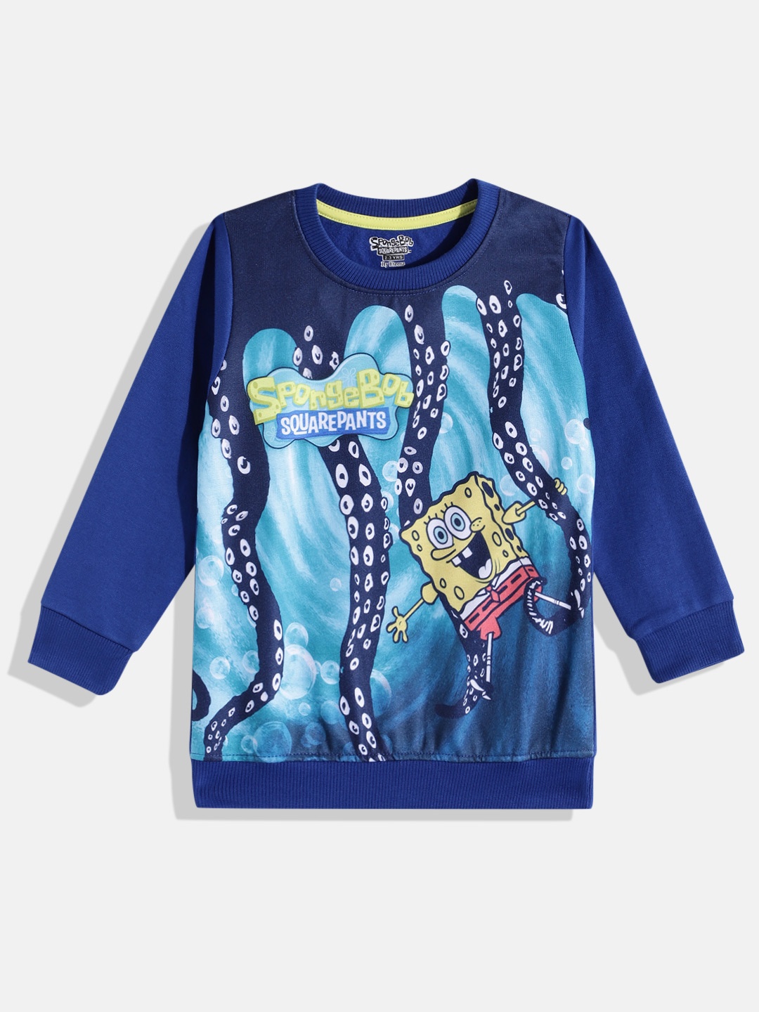 

Eteenz Boys SpongeBob SquarePants Printed Cotton Sweatshirt, Blue