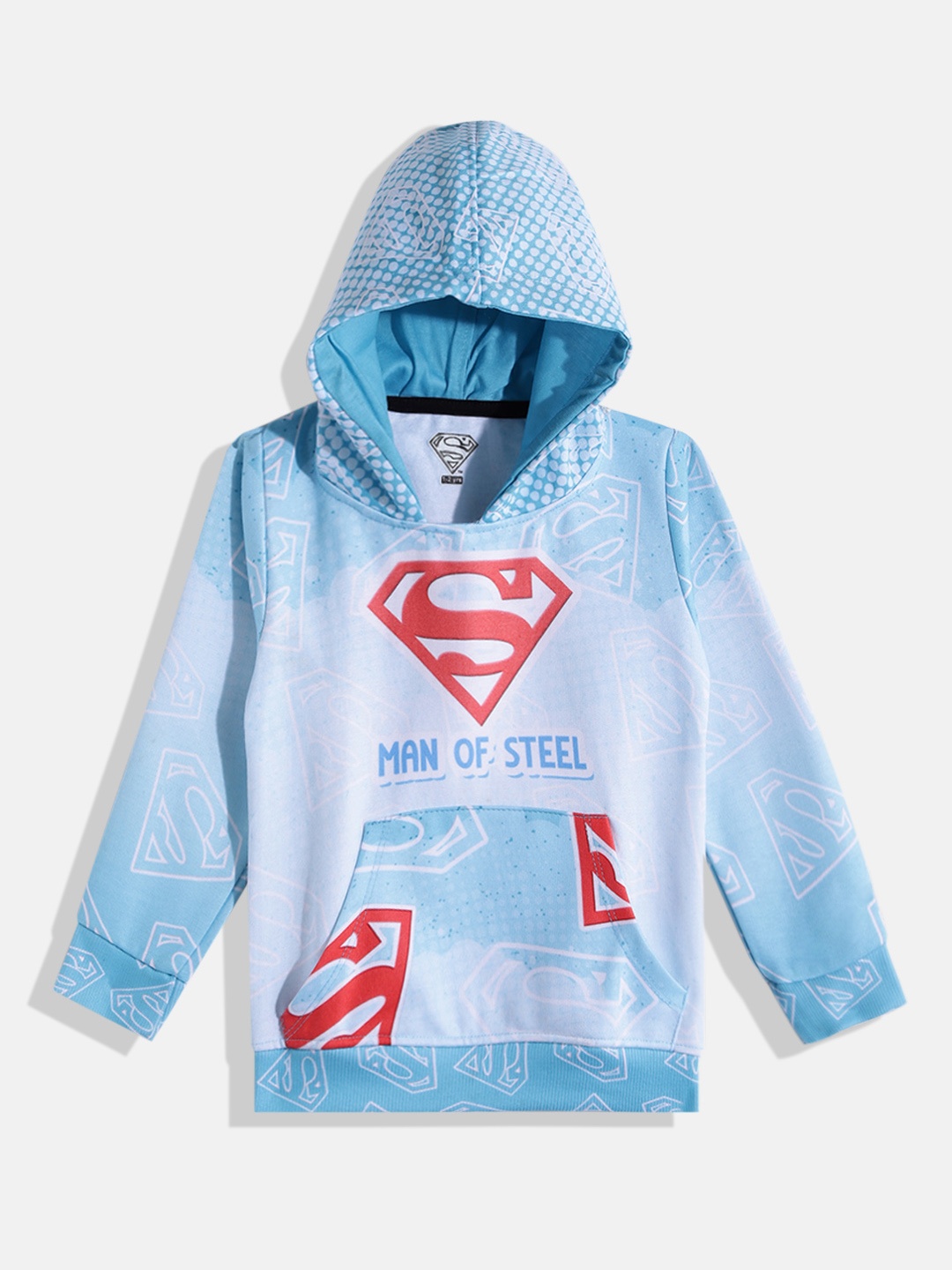 

Eteenz Boys Superman Printed Cotton Hooded Sweatshirt, Blue