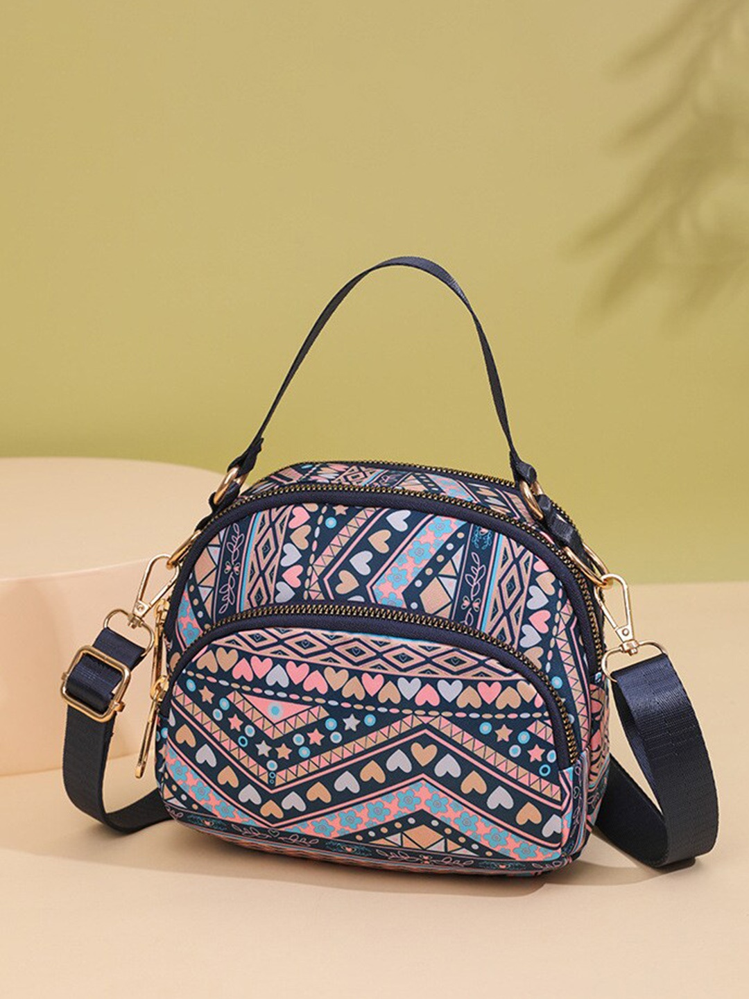 

Diva Dale Geometric Printed Sling Bag, Blue
