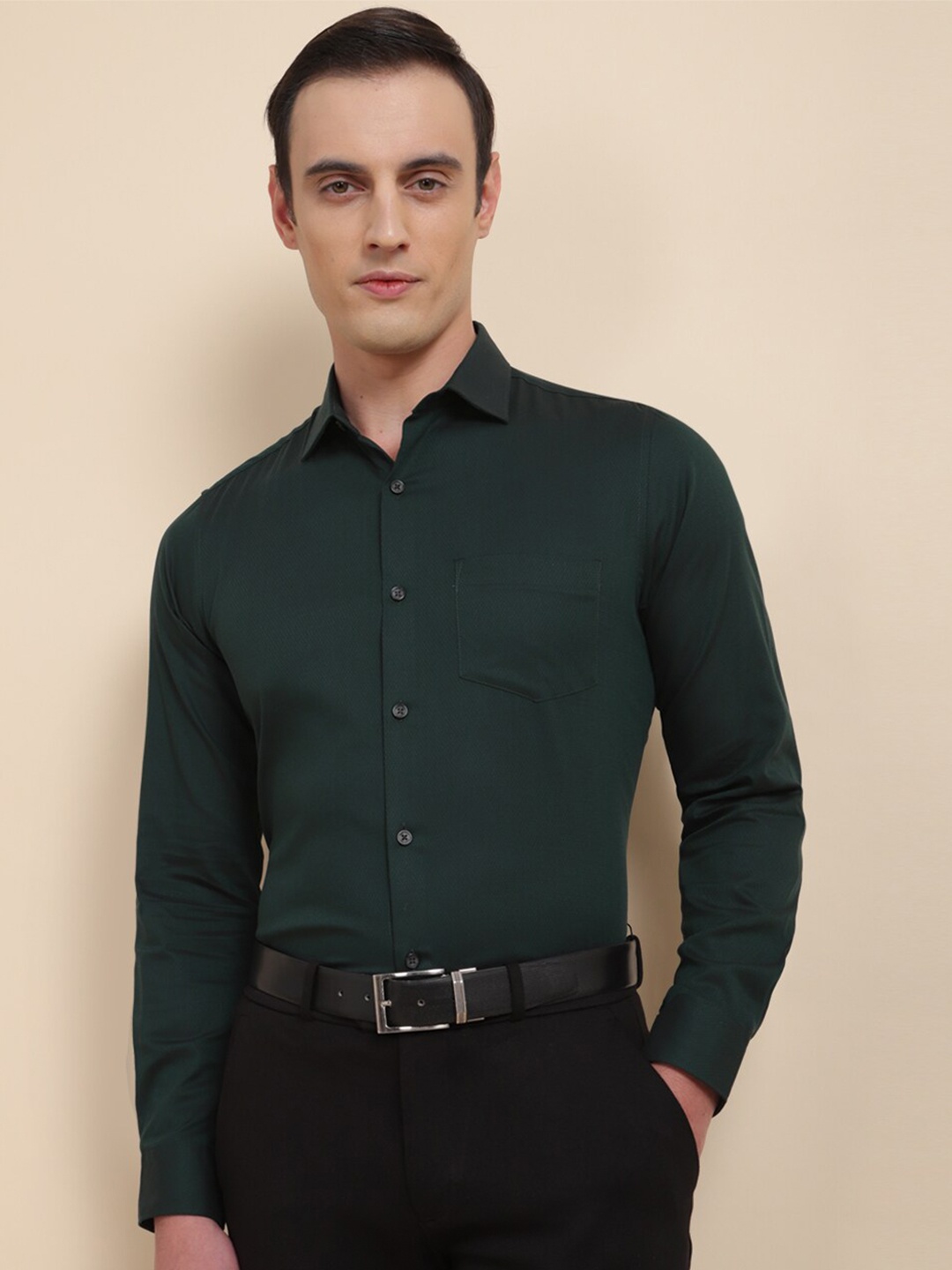 

Allen Solly Slim Fit Classic Cotton Formal Shirt, Green