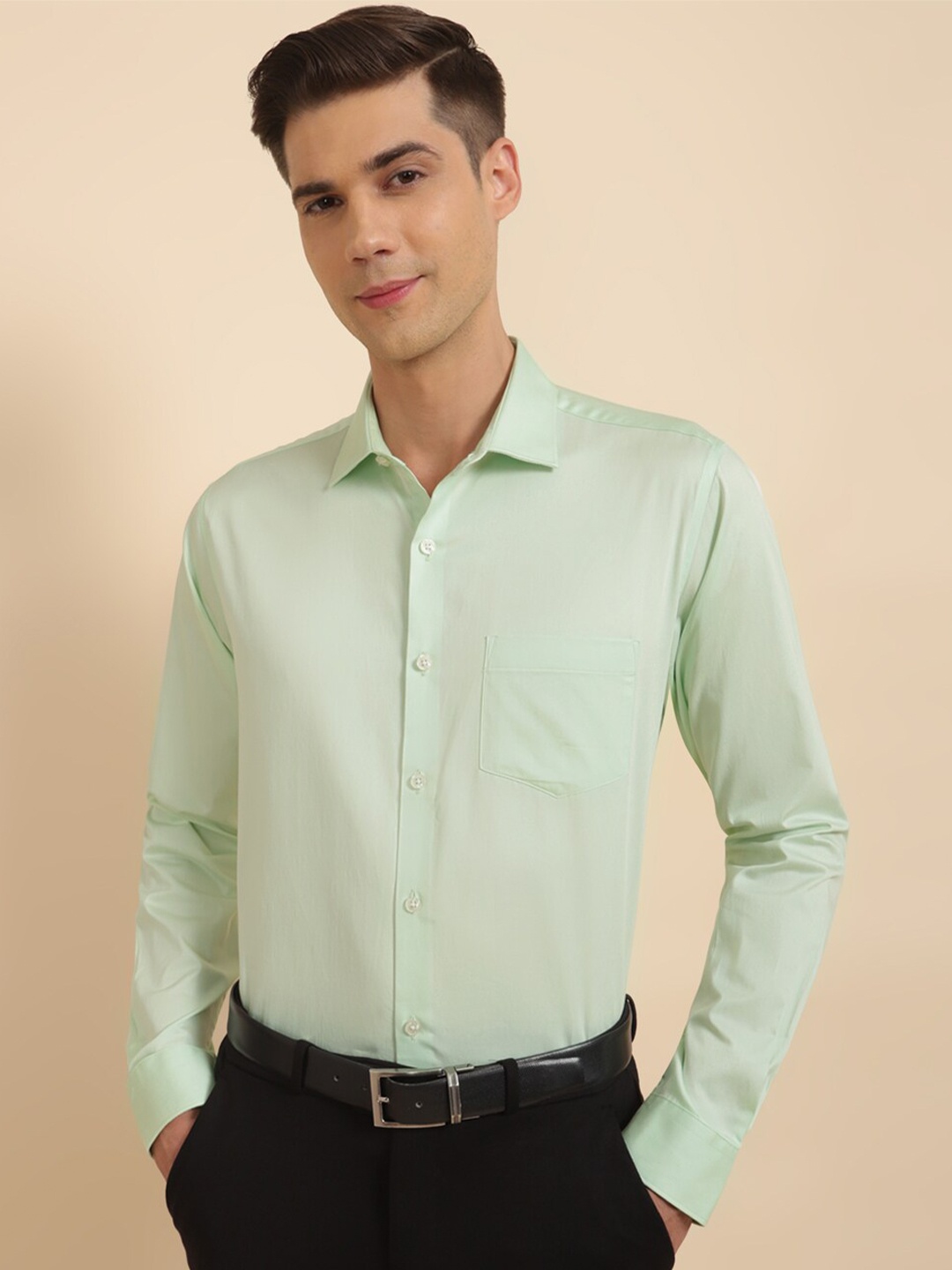 

Allen Solly Slim Fit Pure Cotton Formal Shirt, Green