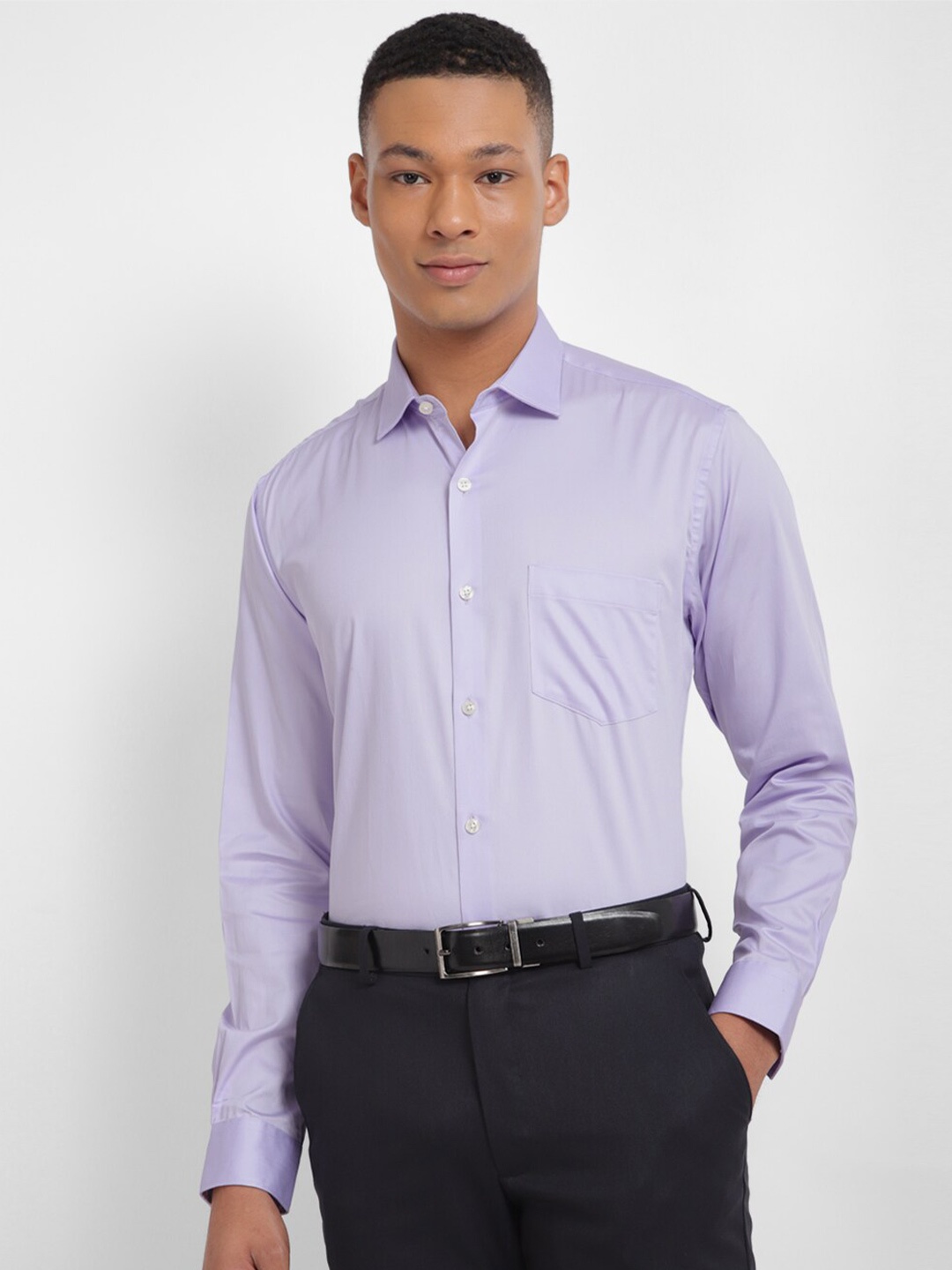 

Allen Solly Spread Collar Slim Fit Pure Cotton Formal Shirt, Purple